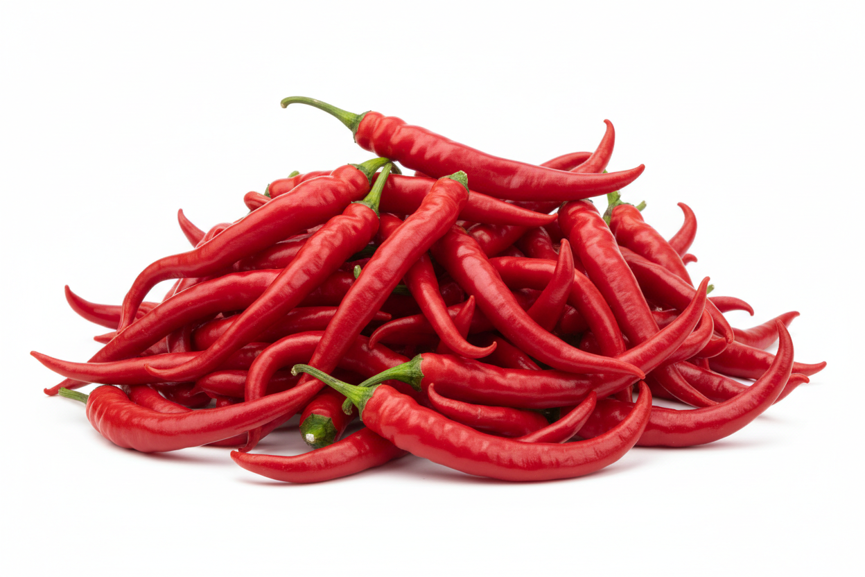 aji cacho de cabra a granel con fondo blanco