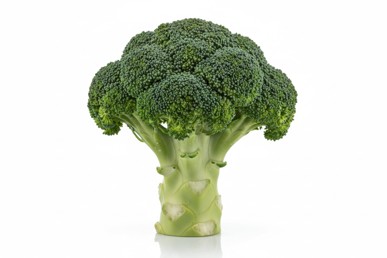 brocoli unidad en fondo blanco
