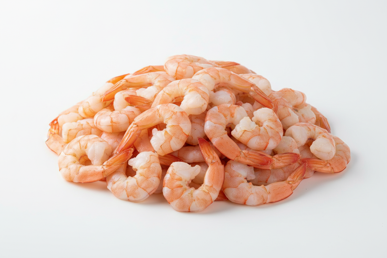 Camaron 36/40 pelado desvenado a granel nen fondo blanco