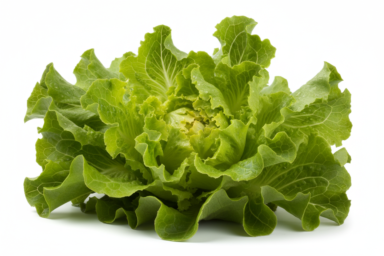 lechuga chilena y su particular forma en fondo blanco
