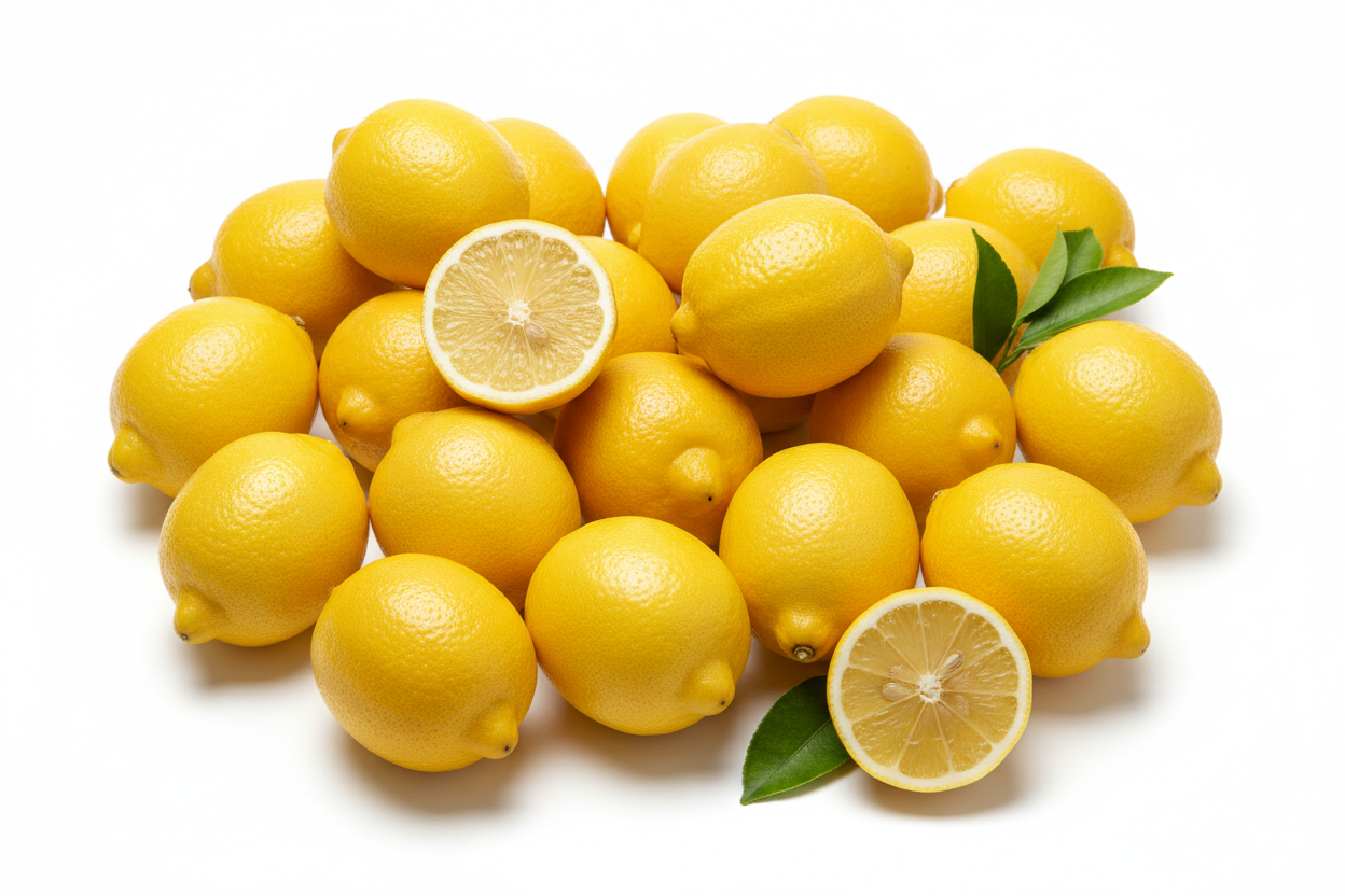 limon a granel en fondo blanco