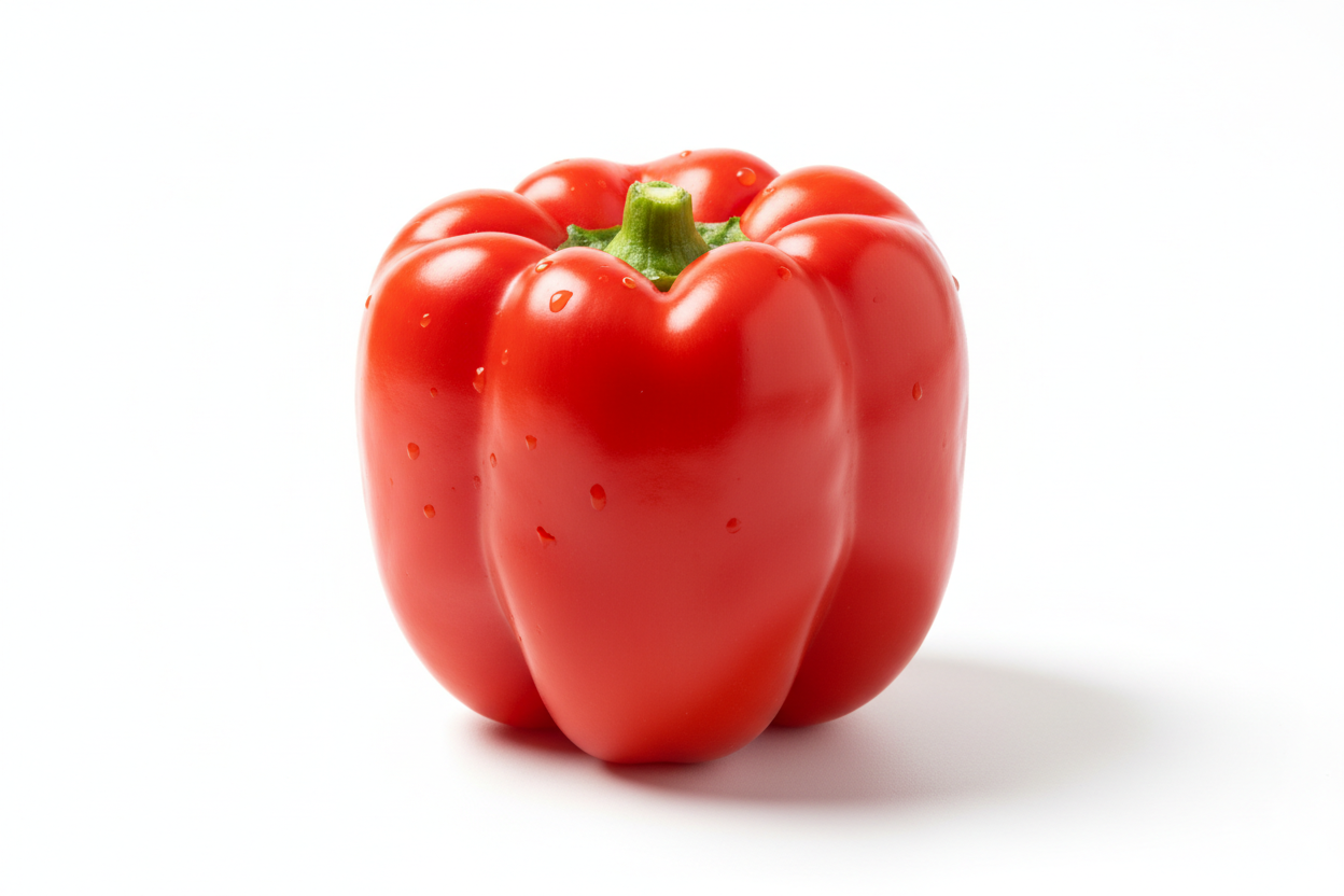 pimenton rojo unidad en fondo blanco