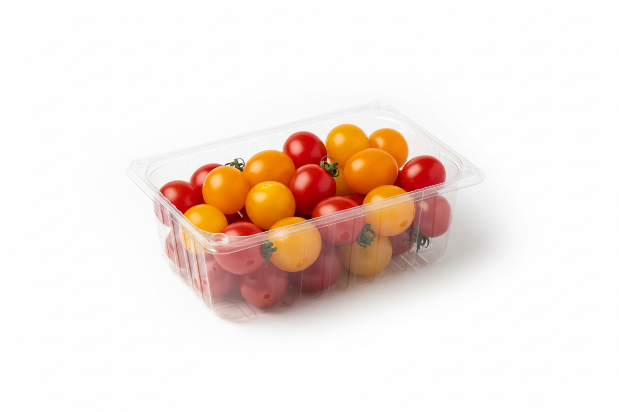tomate cherry mix caja transparente de 500 gramos
